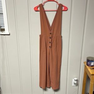 Peach/Tan Fabric Overalls
